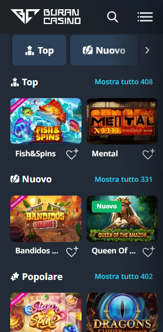 BuranCasino Applicazione Mobile