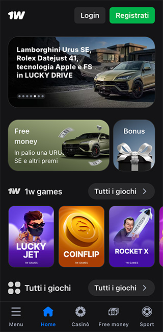 1win Applicazione Mobile