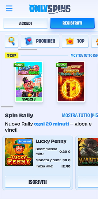 OnlySpins Applicazione Mobile